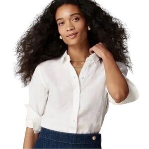 J.‎ CREW Wren slim shirt Baird McNutt Irish linen long sleeve white Tall size 4T